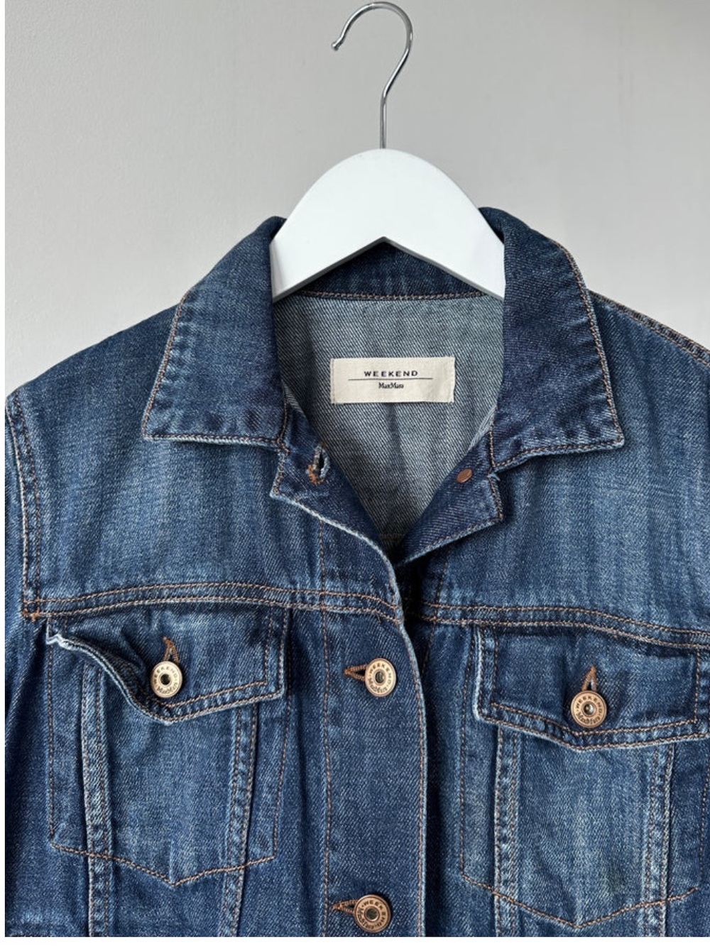 MaxMara Dark Indigo Jean Jacket Size 8 - Picture 5 of 7